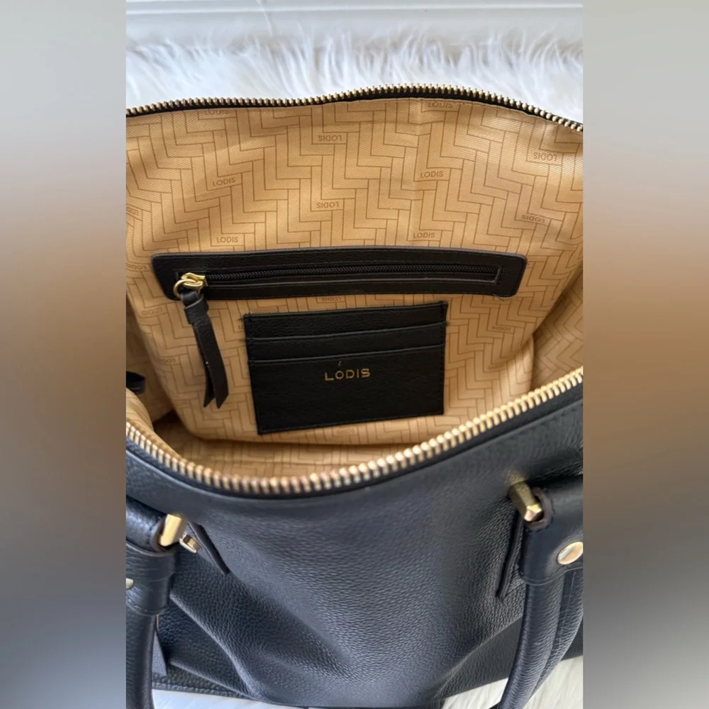 Lodis San Tropez Leather Handbag with Gold Hardware + Wallet - Picture 11 of 16